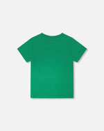 Organic Cotton Jersey T-Shirt With Print Green - H30U73_03140