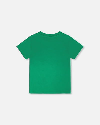 Organic Cotton Jersey T-Shirt With Print Green - H30U73_03140