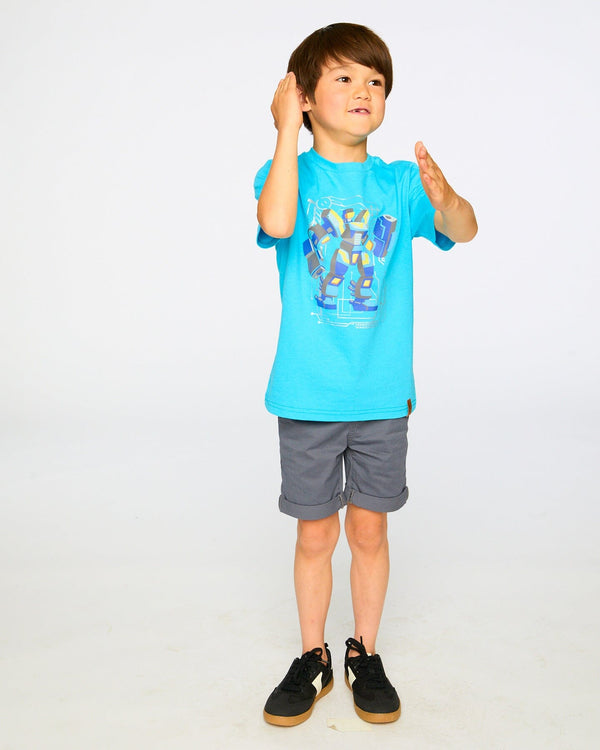 Organic Cotton Jersey T-Shirt With Print Sky Blue - H30U73_04001