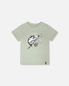 Organic Cotton Jersey T-Shirt With Print Sage - H30U75_03002