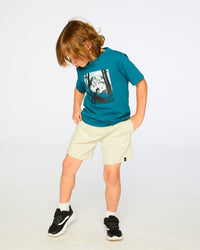 Organic Cotton Jersey T-Shirt With Print Atlantic Green - H30U75_03750