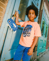 Organic Cotton Jersey T-Shirt With Bmx Print Orange - H30U75_08640