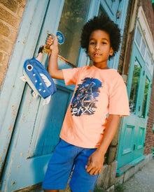 Organic Cotton Jersey T-Shirt With Bmx Print Orange - H30U75_08640