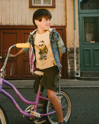 Organic Cotton Jersey T-Shirt With Print Beige - H30U76_01090