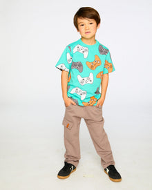 Organic Cotton Jersey T-Shirt Blue Printed Gamepads - H30U77_3H117
