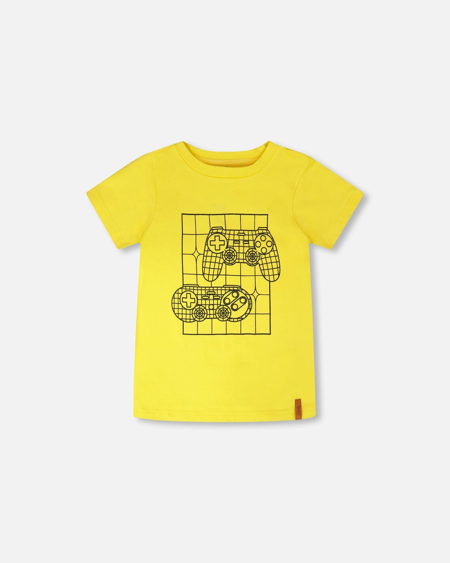 Organic Cotton Jersey T-Shirt With Gamer Print Yellow - H30U78_02200
