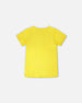 Organic Cotton Jersey T-Shirt With Gamer Print Yellow - H30U78_02200