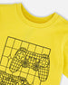 Organic Cotton Jersey T-Shirt With Gamer Print Yellow - H30U78_02200