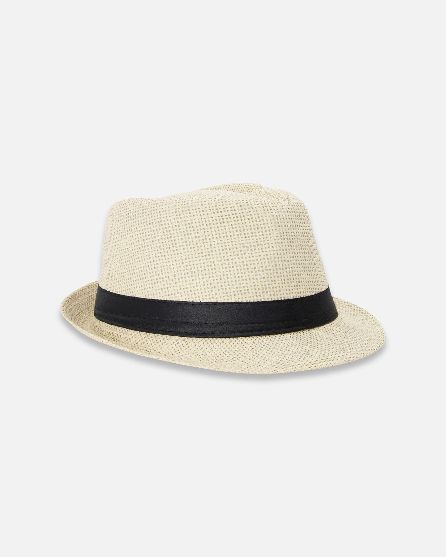 Fedora-Style Straw Hat Beige - H30UH_3H209