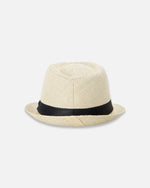 Fedora-Style Straw Hat Beige - H30UH_3H209