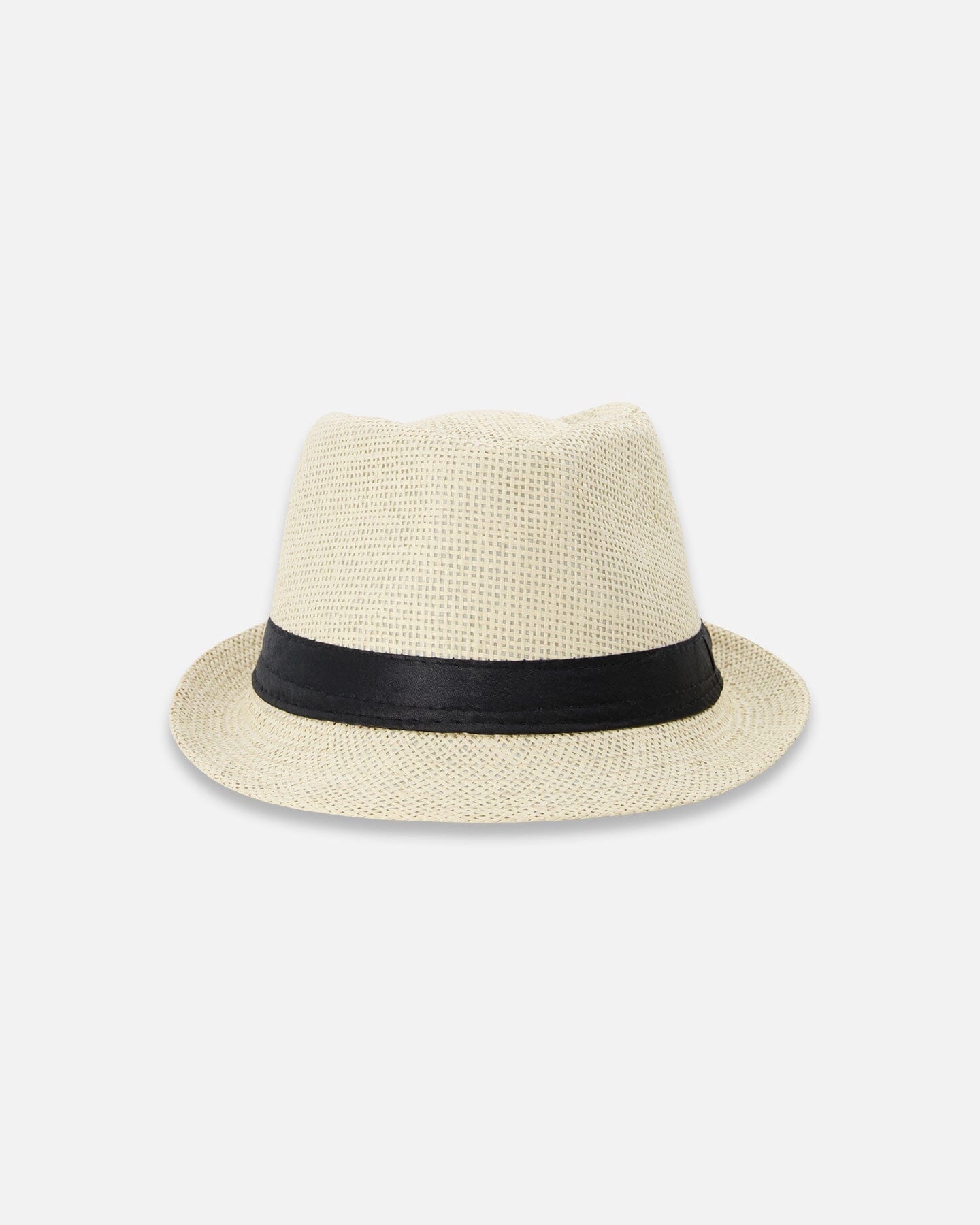 Fedora-Style Straw Hat Beige - H30UH_3H209