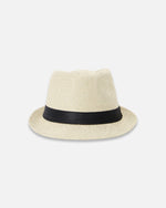 Fedora-Style Straw Hat Beige - H30UH_3H209