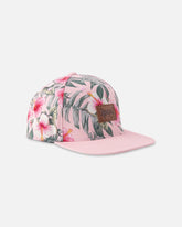 Casquette rose imprimé hibiscus