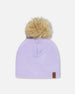 Stretch Jersey Hat Purple With Pompom - H30W20_05640