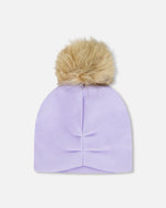 Stretch Jersey Hat Purple With Pompom - H30W20_05640