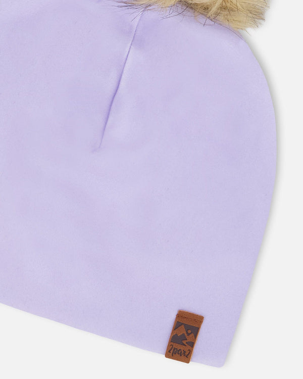 Stretch Jersey Hat Purple With Pompom - H30W20_05640
