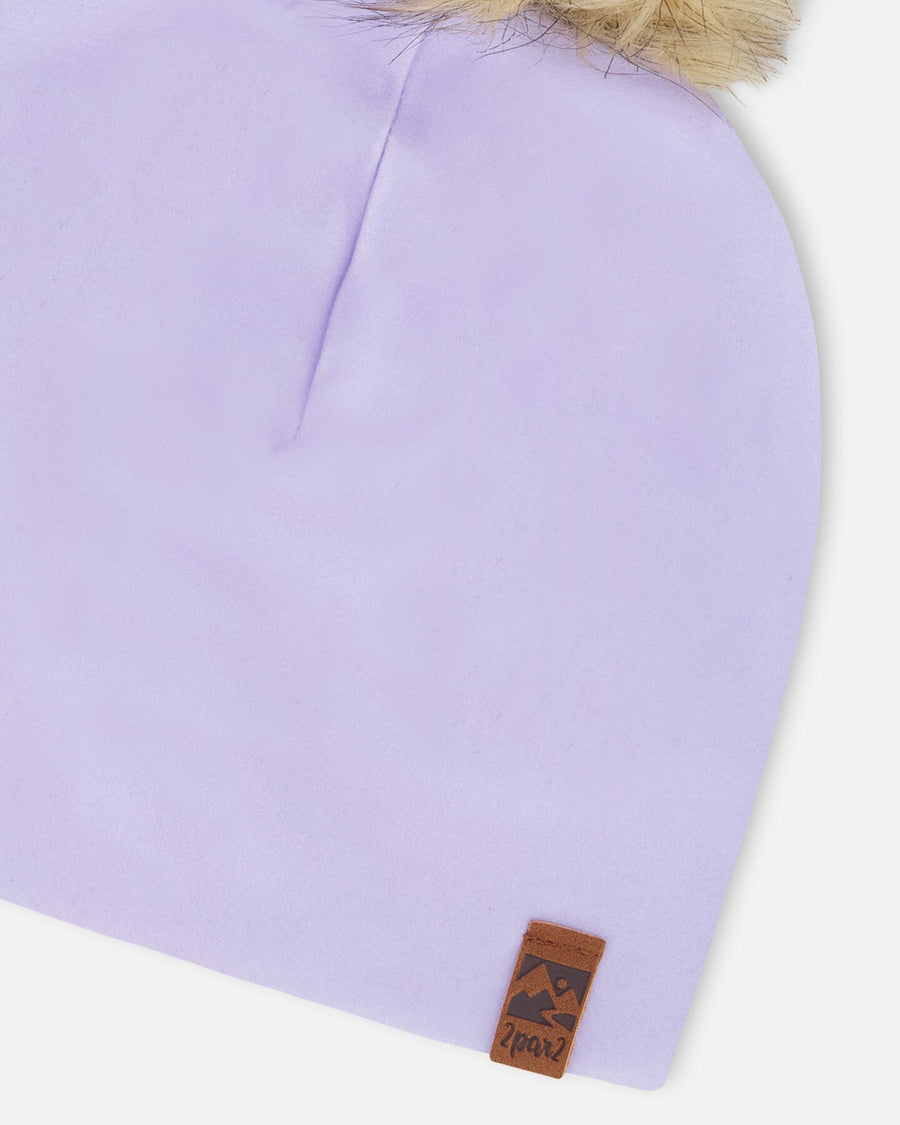 Stretch Jersey Hat Purple With Pompom - H30W20_05640