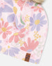 Stretch Jersey Hat Pink Flower Print With Pompom - H30W20_3H004