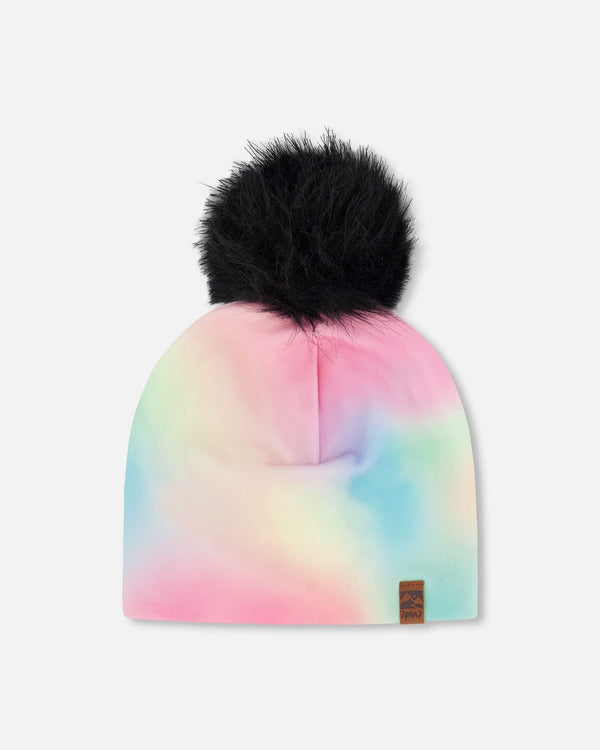 Stretch Jersey Hat Multicolored With Pompom - H30W20_3H018