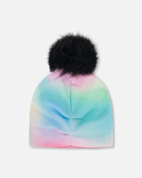 Stretch Jersey Hat Multicolored With Pompom - H30W20_3H018