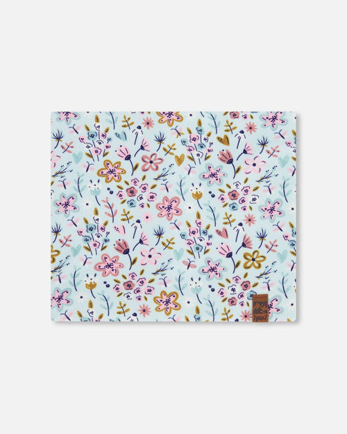 Stretch Jersey Neck Tube Blue Mini Flower Print - H30W21_3H005