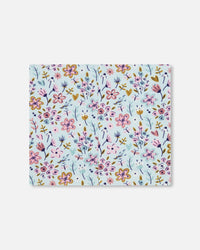 Stretch Jersey Neck Tube Blue Mini Flower Print - H30W21_3H005