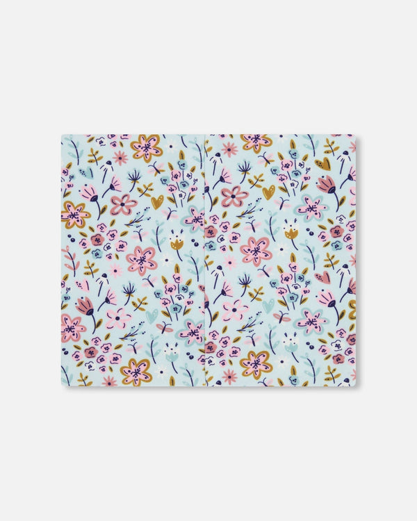 Stretch Jersey Neck Tube Blue Mini Flower Print - H30W21_3H005