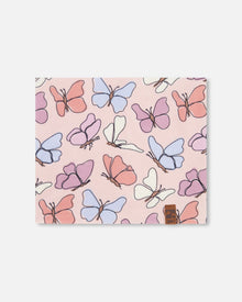 Stretch Jersey Neck Tube Pink Printed Butterflies - H30W21_3H007