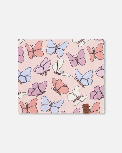Stretch Jersey Neck Tube Pink Printed Butterflies - H30W21_3H007