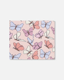 Stretch Jersey Neck Tube Pink Printed Butterflies - H30W21_3H007