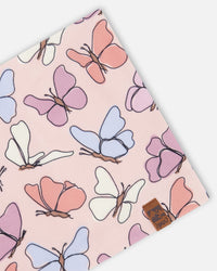 Stretch Jersey Neck Tube Pink Printed Butterflies - H30W21_3H007