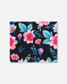 Stretch Jersey Neck Tube Black Printed Flowers - H30W21_3H011