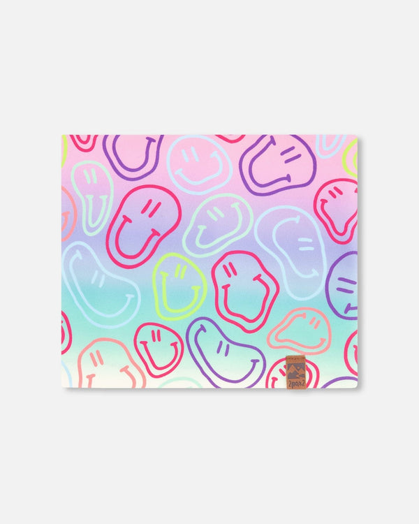 Stretch Jersey Neck Tube Multicolored Printed Smileys - H30W21_3H017