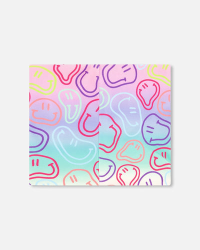 Stretch Jersey Neck Tube Multicolored Printed Smileys - H30W21_3H017