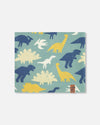 Stretch Jersey Neck Tube Green Dinosaur Print - H30W21_3H028