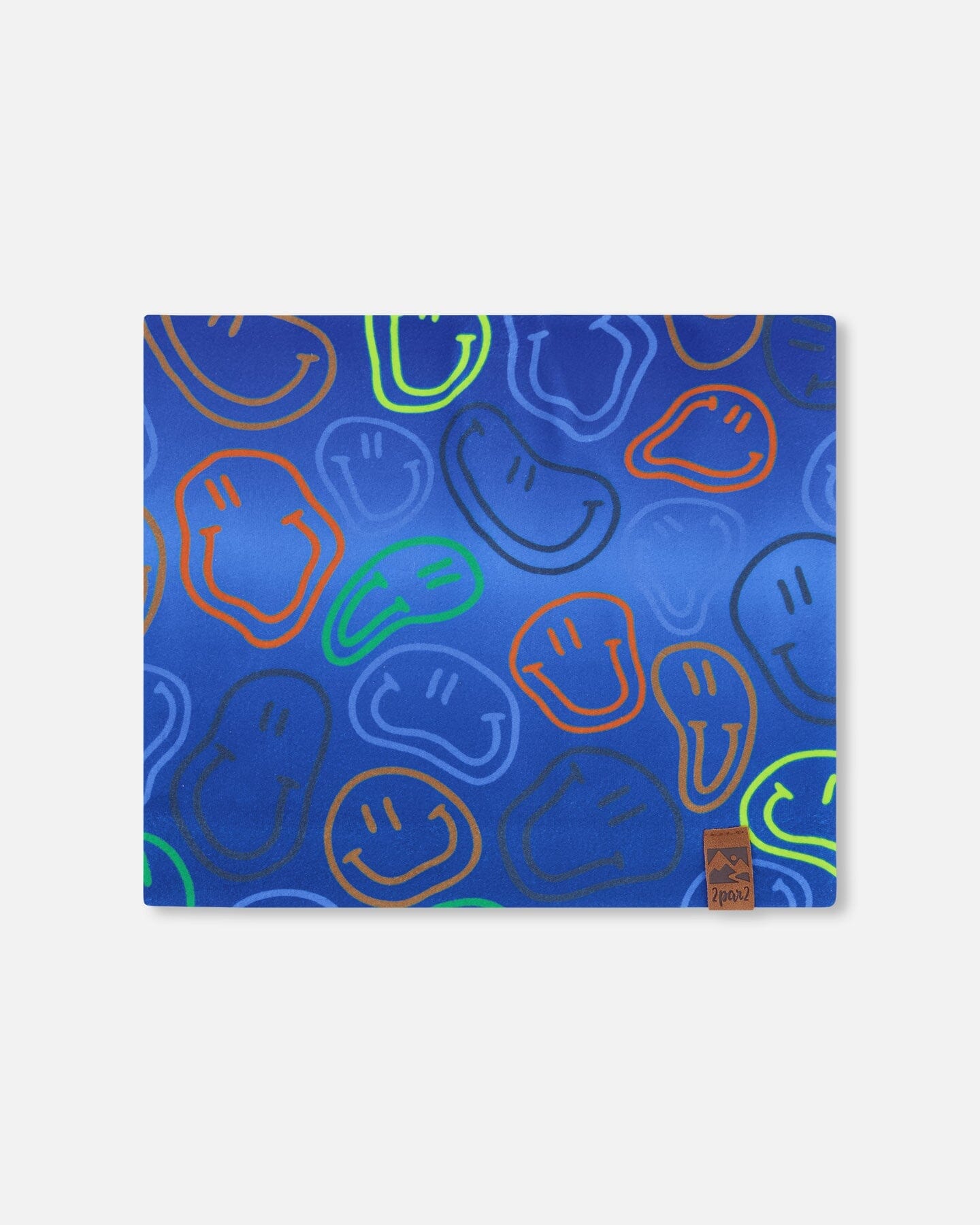 Stretch Jersey Neck Tube Blue Printed Smileys - H30W21_3H030