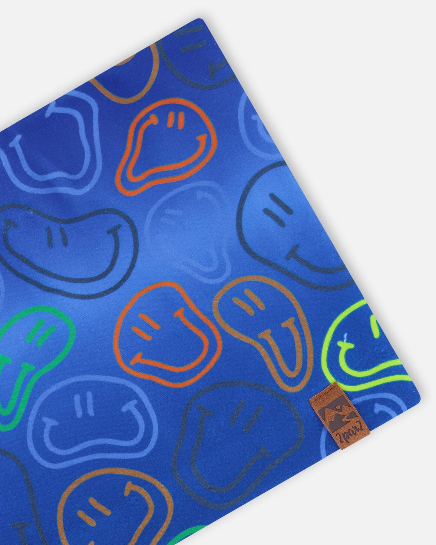 Stretch Jersey Neck Tube Blue Printed Smileys - H30W21_3H030