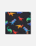 Stretch Jersey Neck Tube Black Dinosaur Print - H30W21_3H032