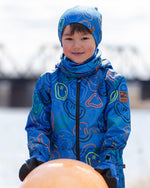 Stretch Jersey Beanie Blue Printed Smileys - H30W22_3H030