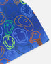 Stretch Jersey Beanie Blue Printed Smileys - H30W22_3H030