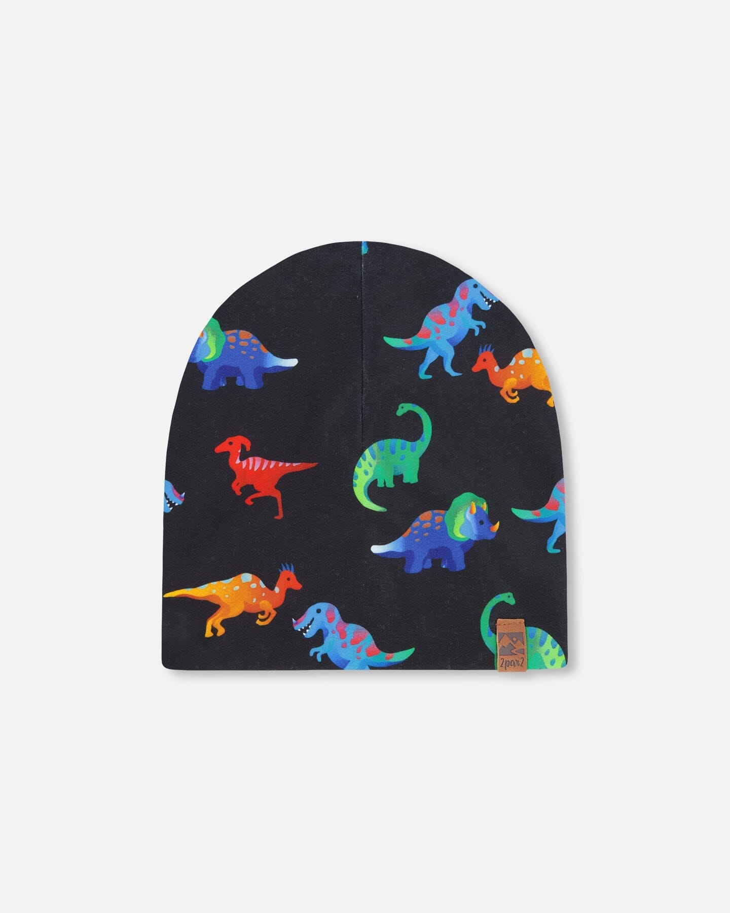 Stretch Jersey Beanie Black Dinosaur Print - H30W22_3H032