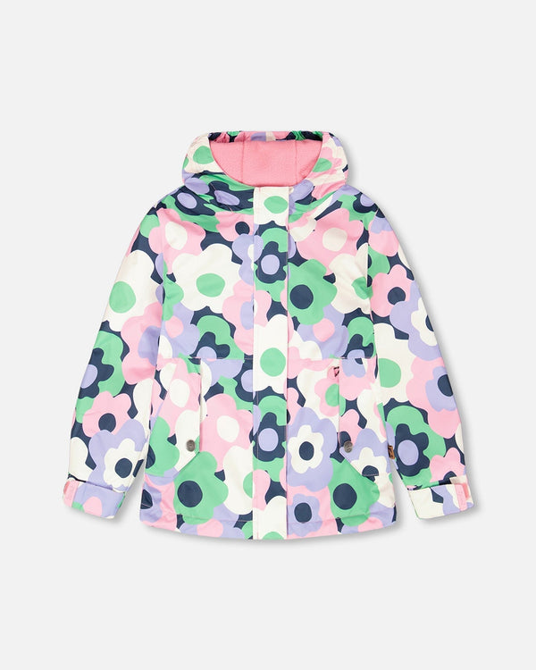Mid-Season Jacket Black Printed Flowers - H30W30_3H003