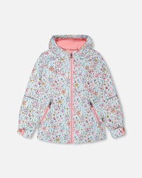 Mid-Season Jacket Blue Mini Flower Print - H30W31_3H005