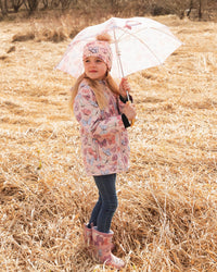 Mid-Season Jacket Pink Printed Butterflies - H30W32_3H007