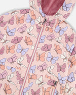 Mid-Season Jacket Pink Printed Butterflies - H30W32_3H007