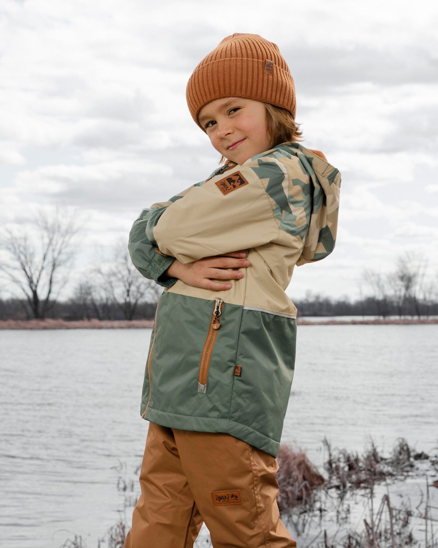 Mid-Season Jacket Green Camouflage Print - H30W33_3H029