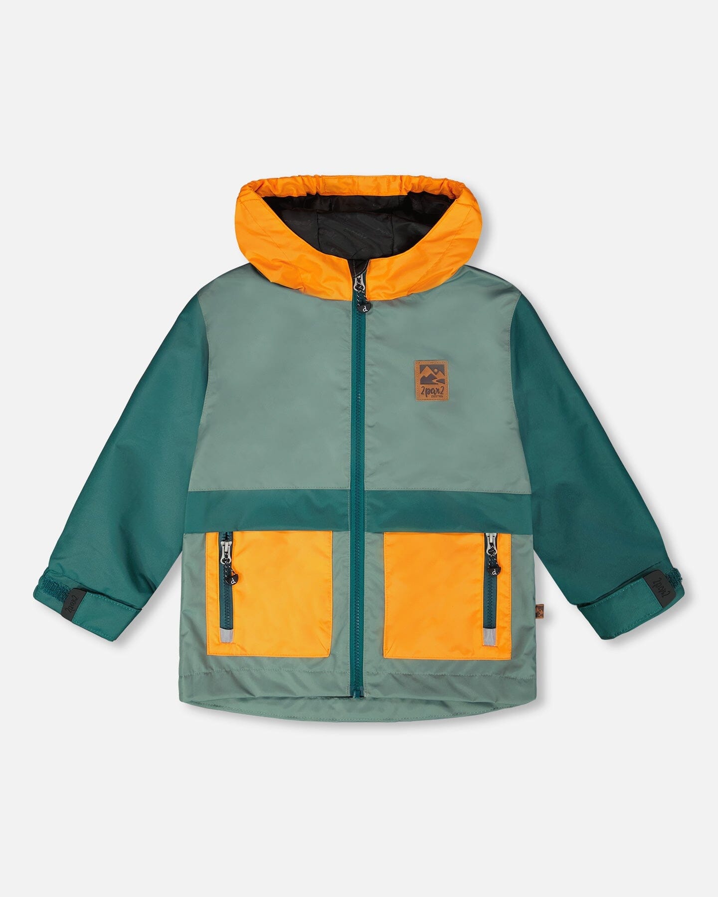 Mid-Season Jacket Dark Green And Orange - H30W34_03003