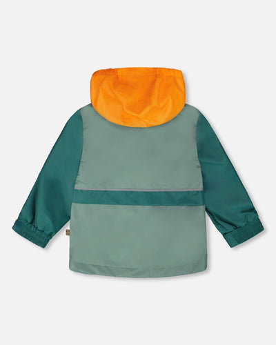 Mid-Season Jacket Dark Green And Orange - H30W34_03003