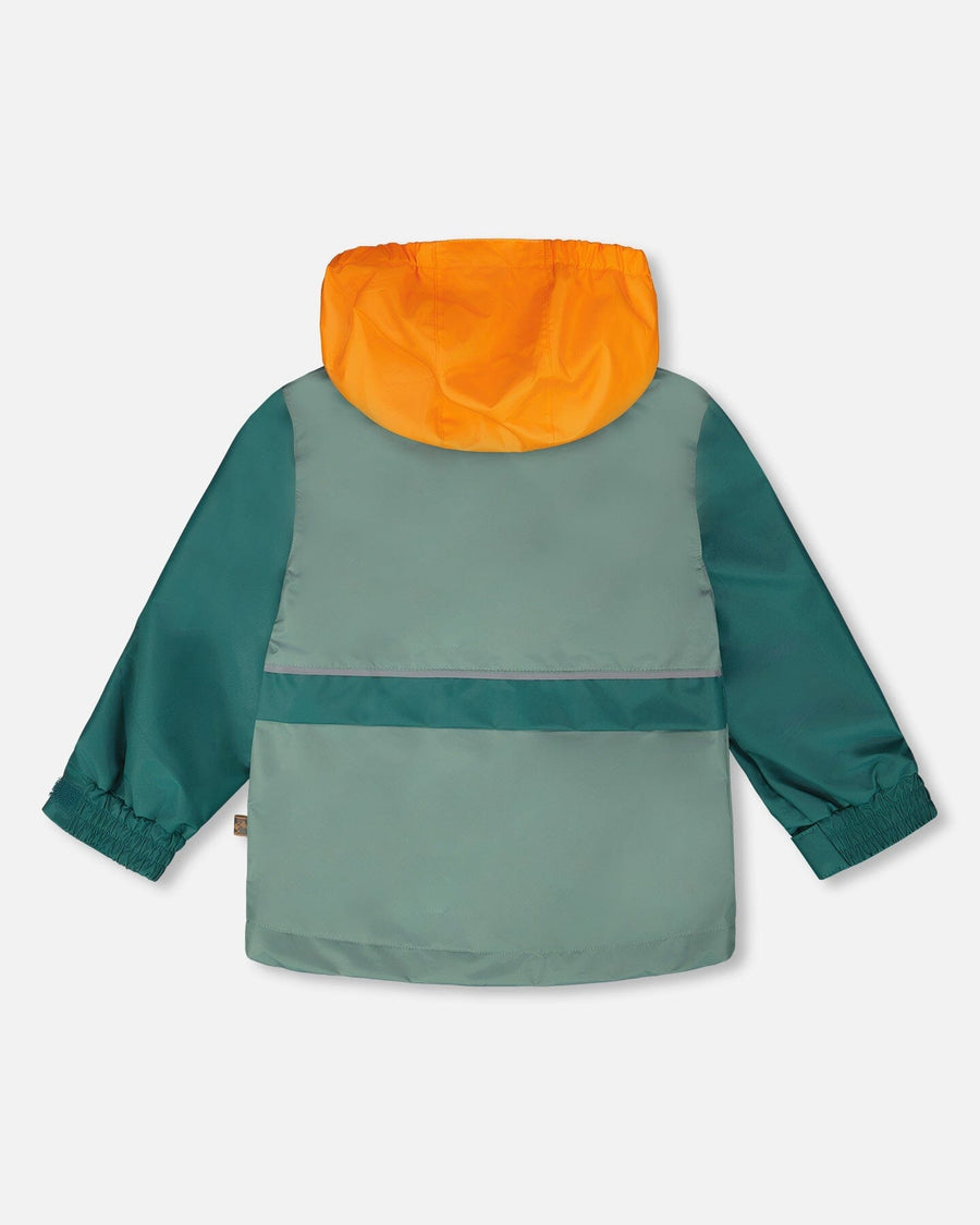 Mid-Season Jacket Dark Green And Orange - H30W34_03003