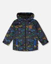 Mid-Season Jacket Black Printed Skateboards - H30W34_3H026